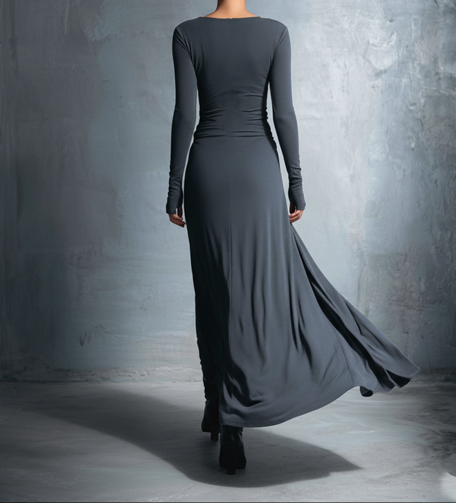 Victoria | Vestido maxi con nudo lateral