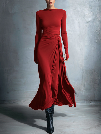 Victoria | Vestido maxi con nudo lateral