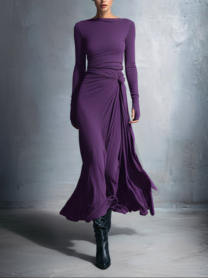 Victoria | Vestido maxi con nudo lateral