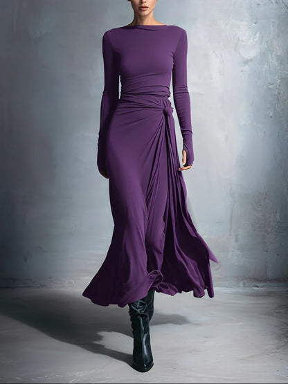 Naiara | Vestido maxi con nudo lateral
