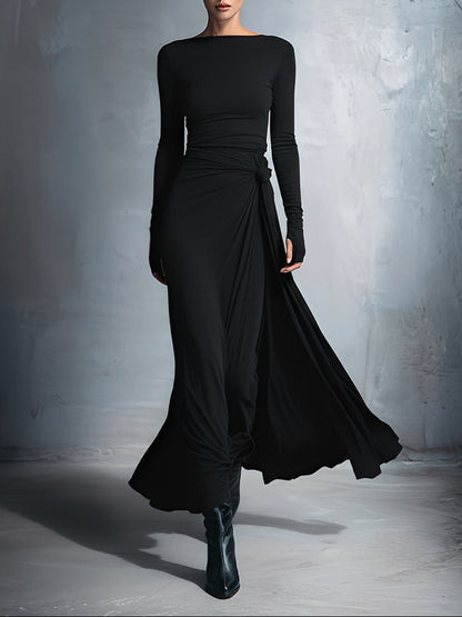 Victoria | Vestido maxi con nudo lateral