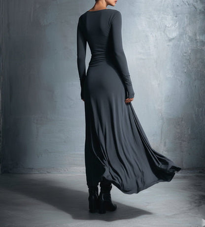 Victoria | Vestido maxi con nudo lateral