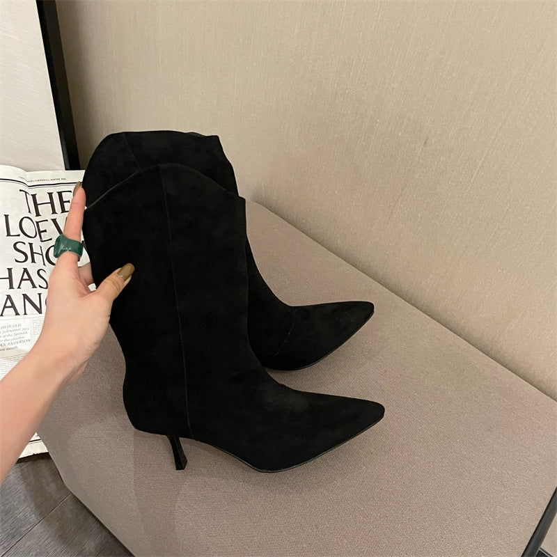 Botas vaqueras retro con punta puntiaguda