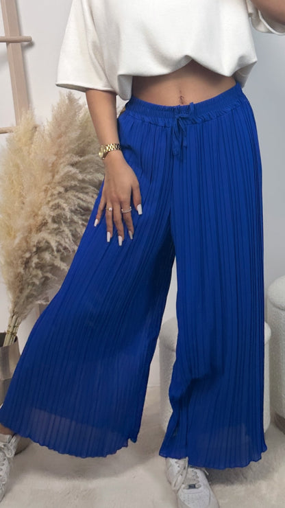 Pantalones plisados azul