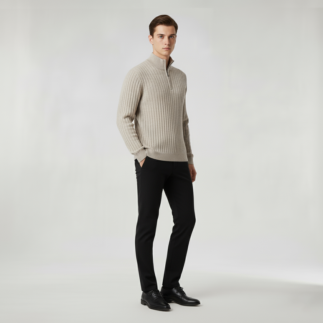 ZERMAT | Jersey de Cuello Alto con Media Cremallera