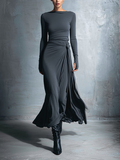 Victoria | Vestido maxi con nudo lateral
