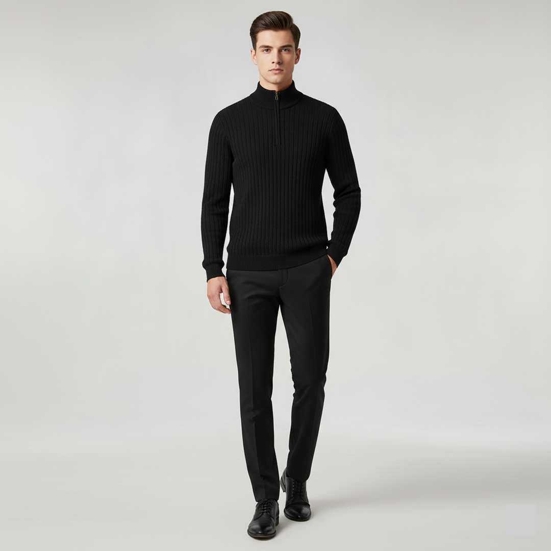ZERMAT | Jersey de Cuello Alto con Media Cremallera