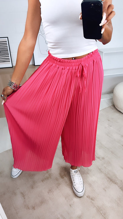 Pantalones plisados rosa
