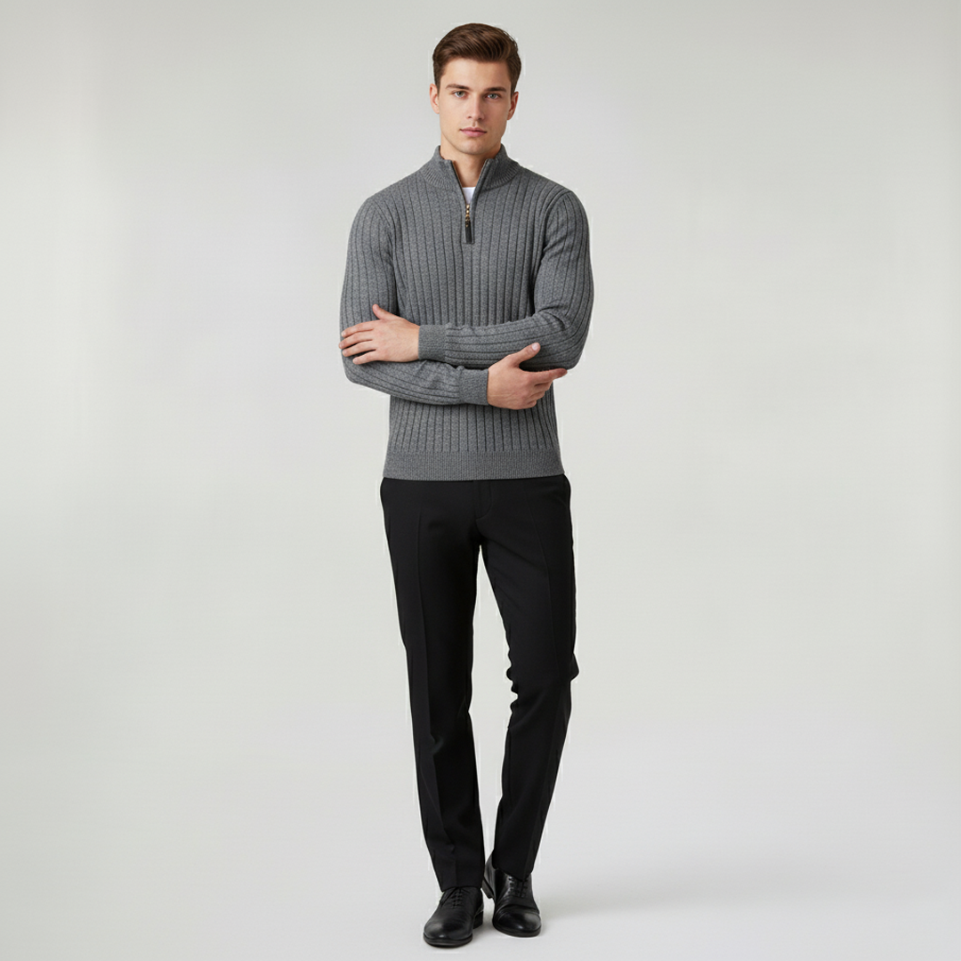 ZERMAT | Jersey de Cuello Alto con Media Cremallera