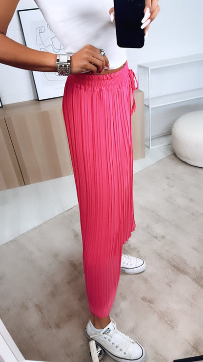 Pantalones plisados rosa