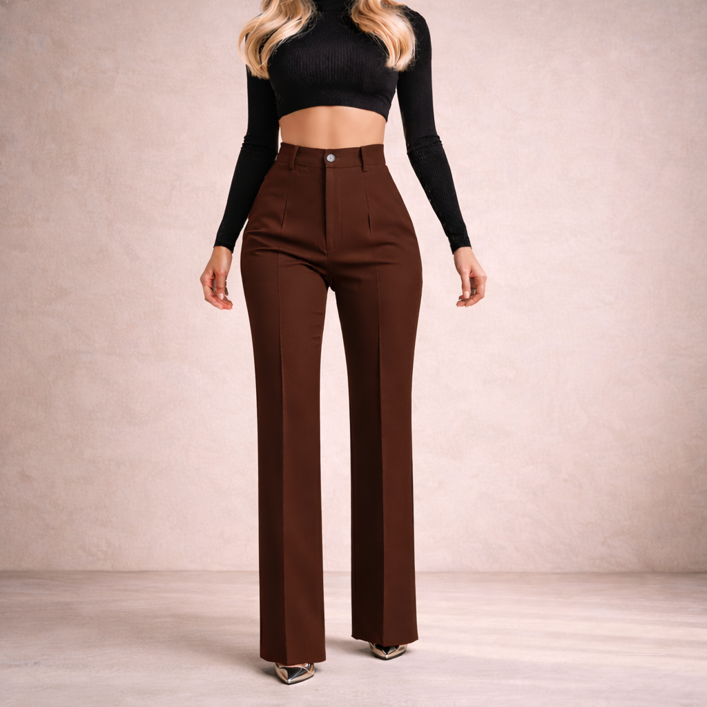 Pantalón elegante con cintura alta
