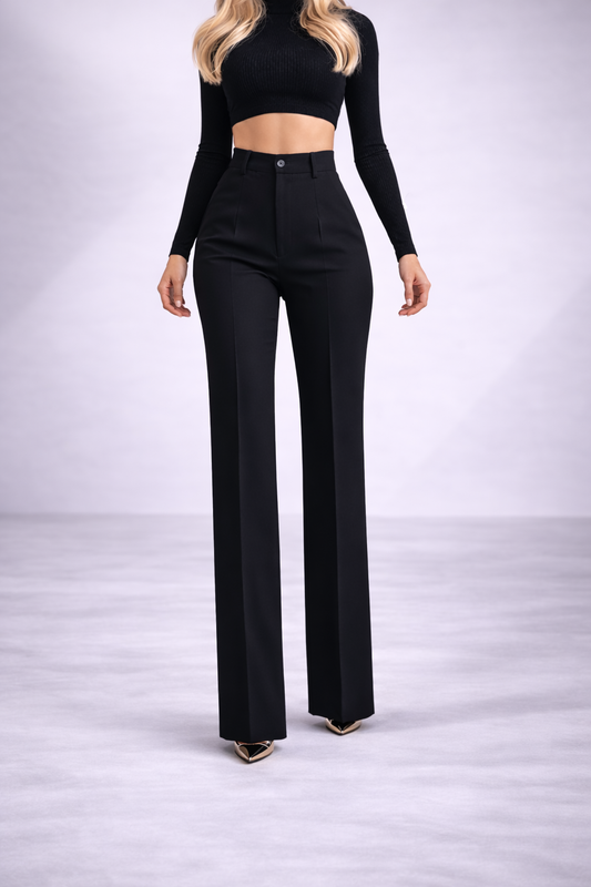 Pantalón elegante con cintura alta