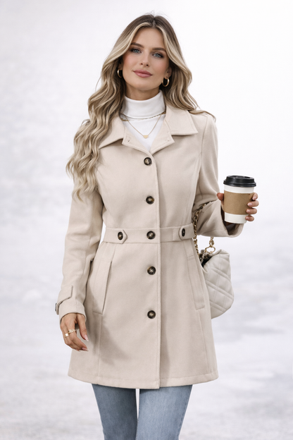 Elegante abrigo de lana