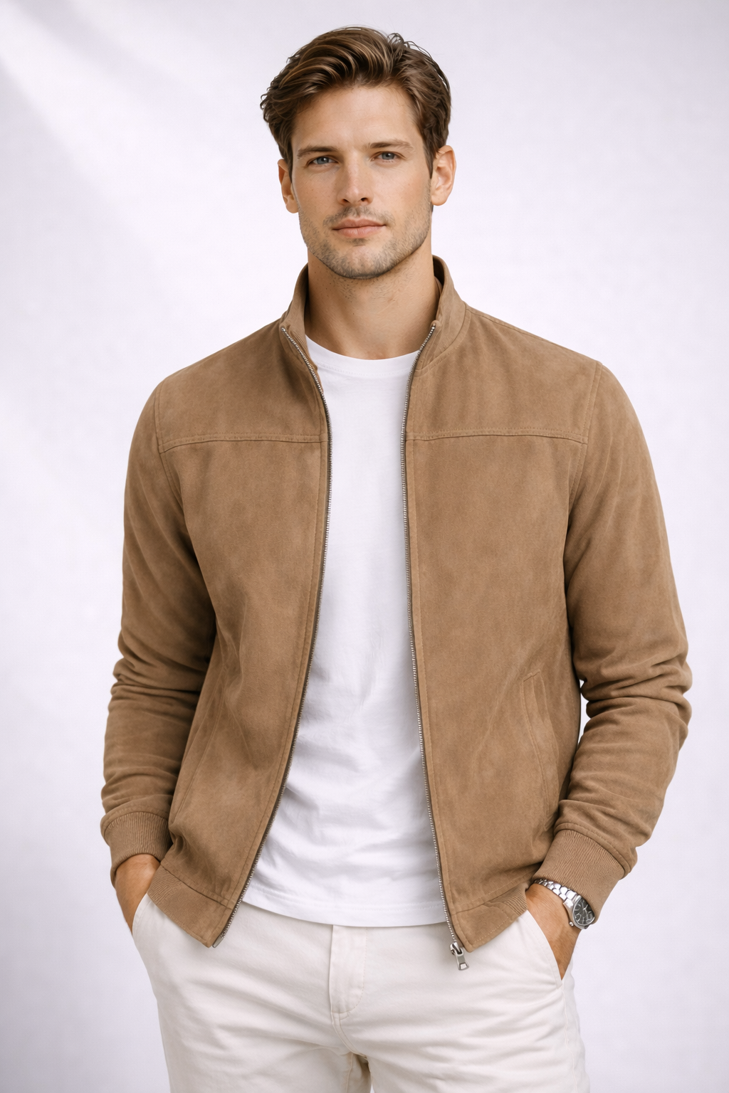 Chaqueta de piel de ante