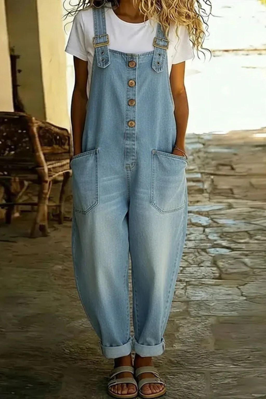 Peto de estilo vaquero vintage con tirantes ajustables