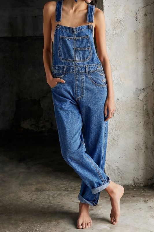 Lorena | Mono clásico de denim con peto