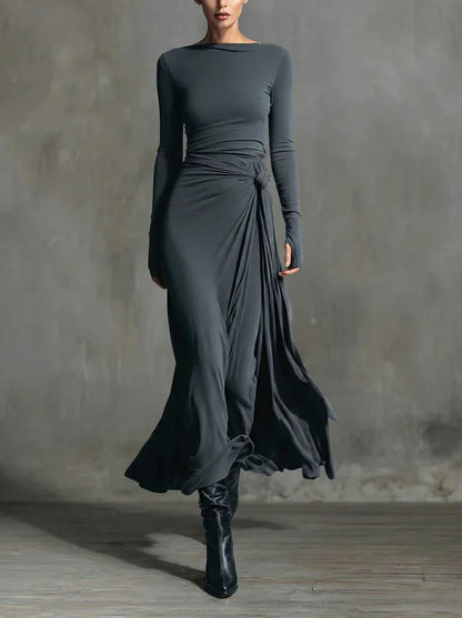 Naiara | Vestido maxi con nudo lateral