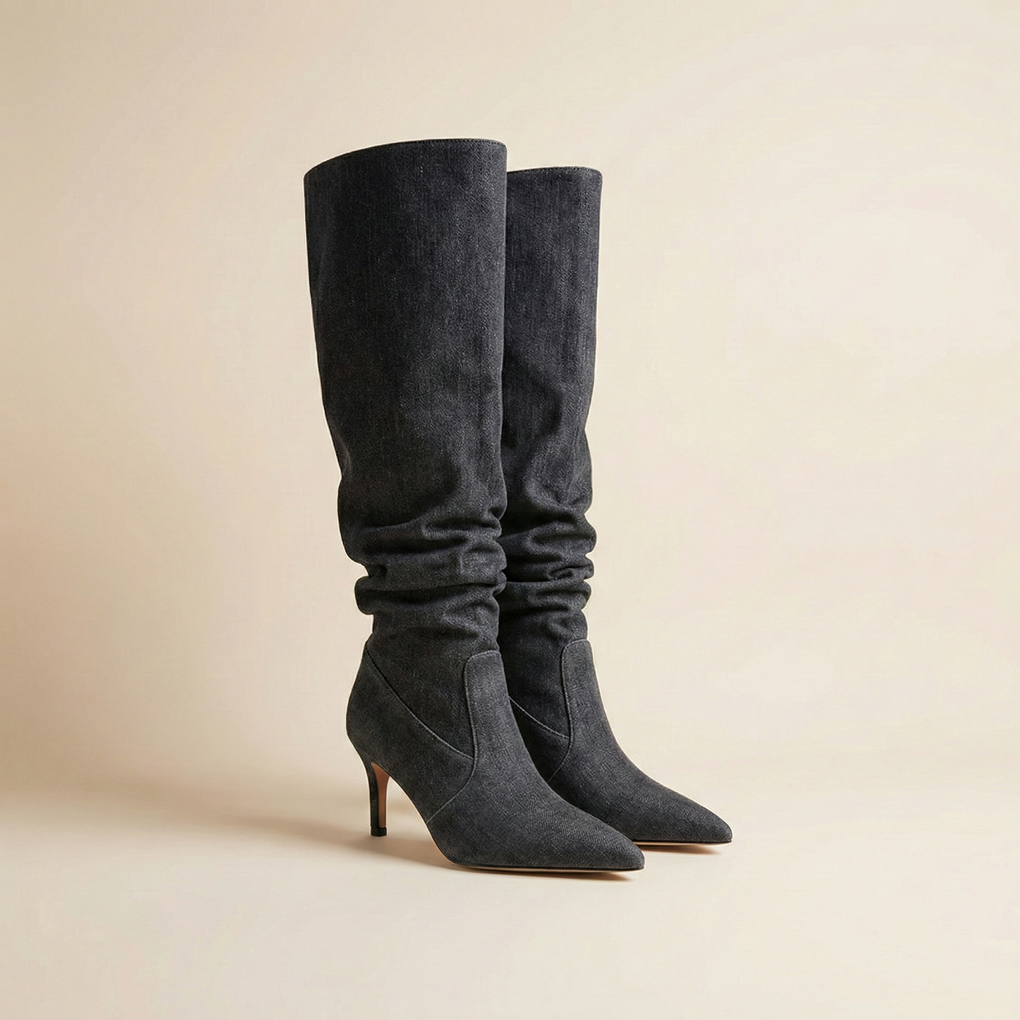 Botas vaqueras retro con tacón de aguja y punta