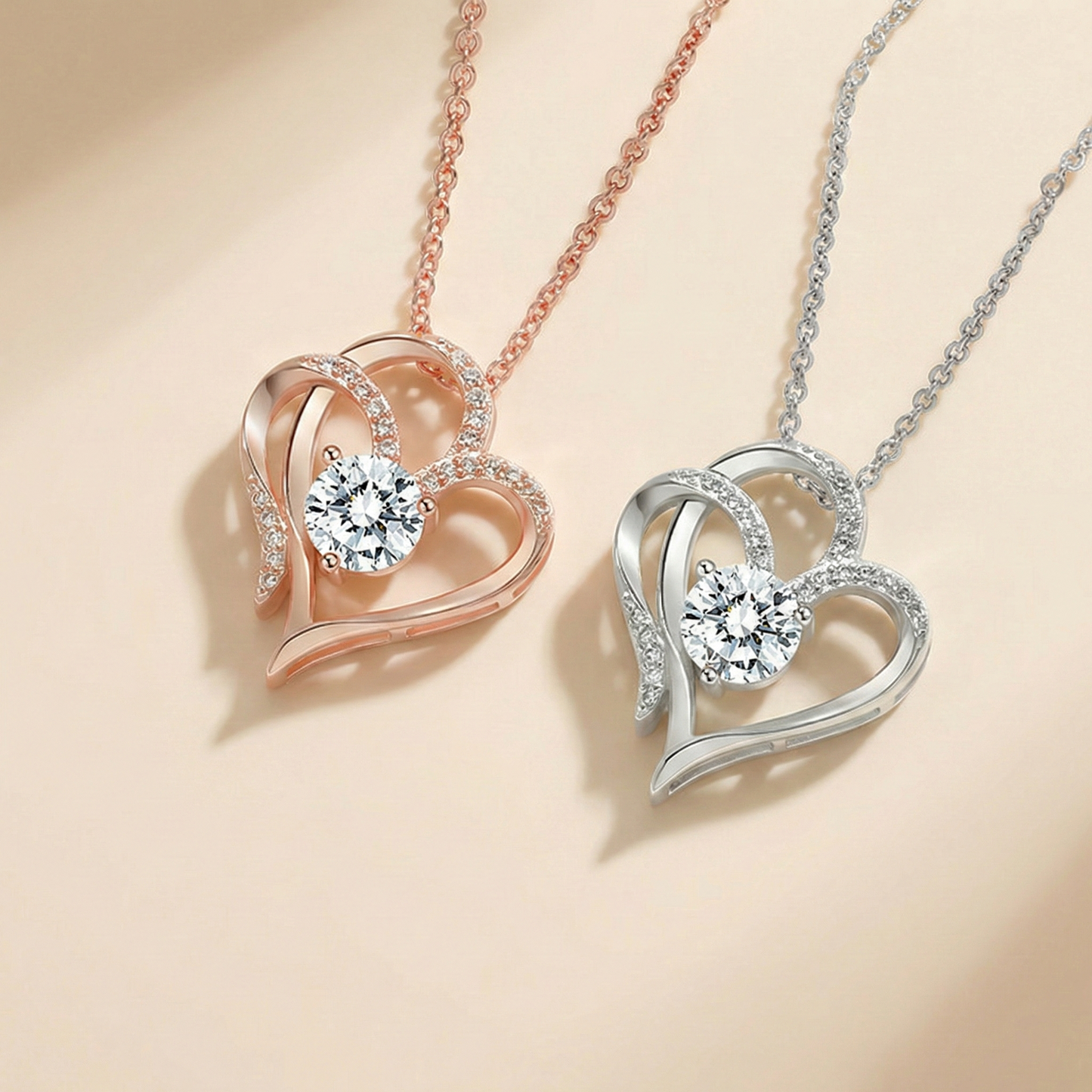 Collar de doble corazón