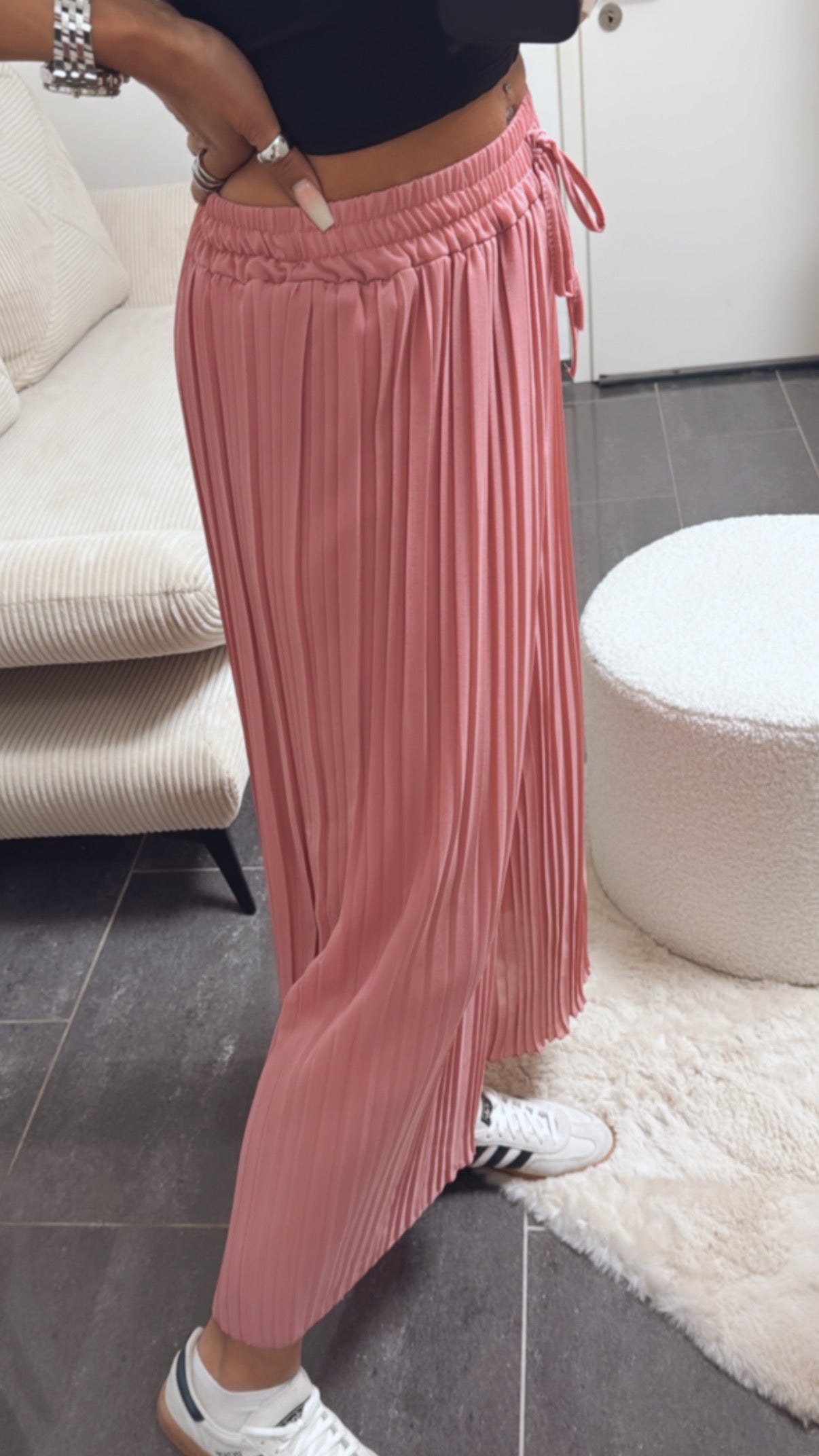 Pantalones plisados / color baya claro
