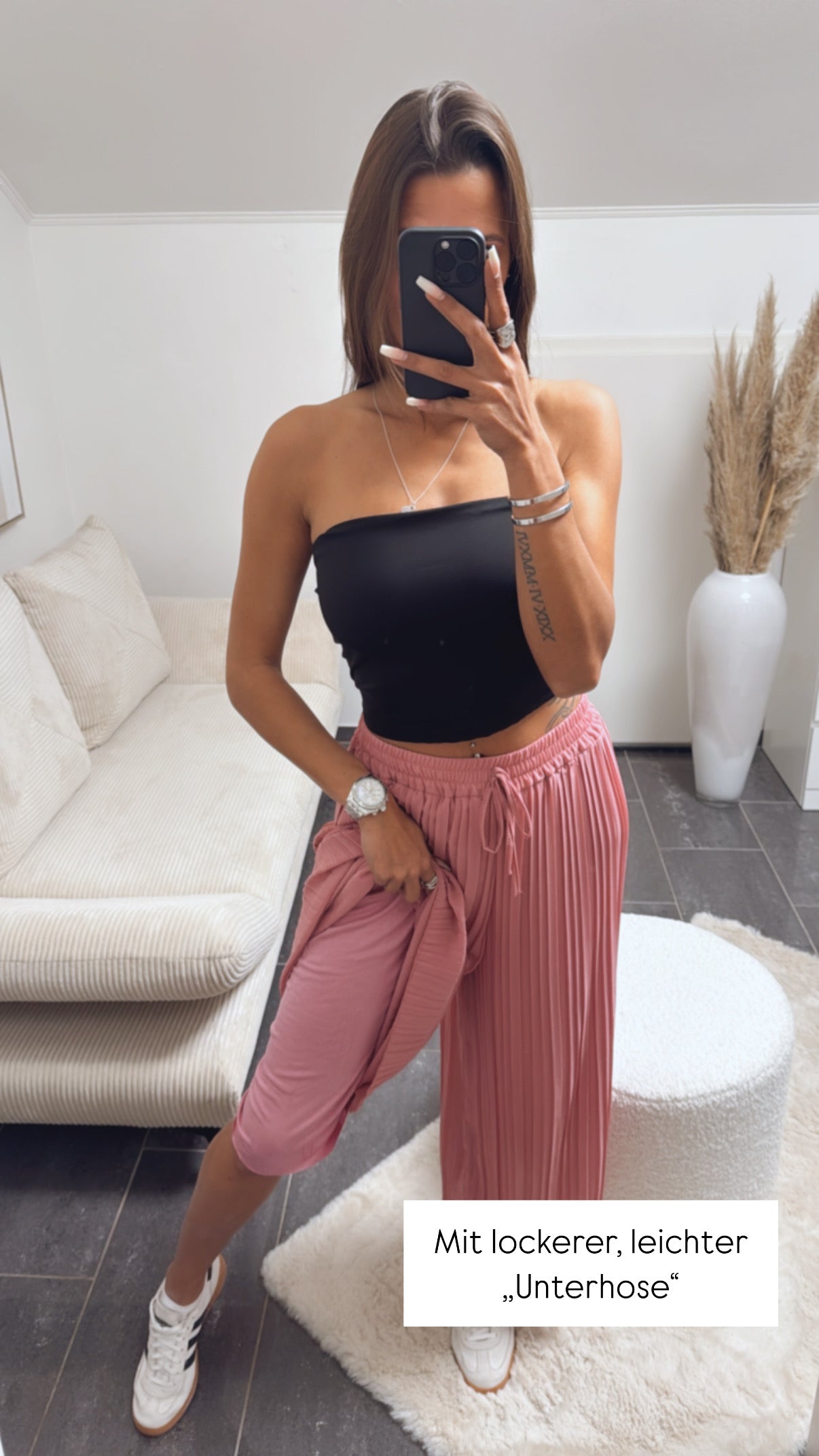 Pantalones plisados / color baya claro