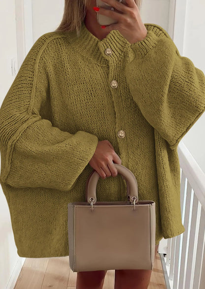 Chaqueta-cárdigan de punto grueso con botones