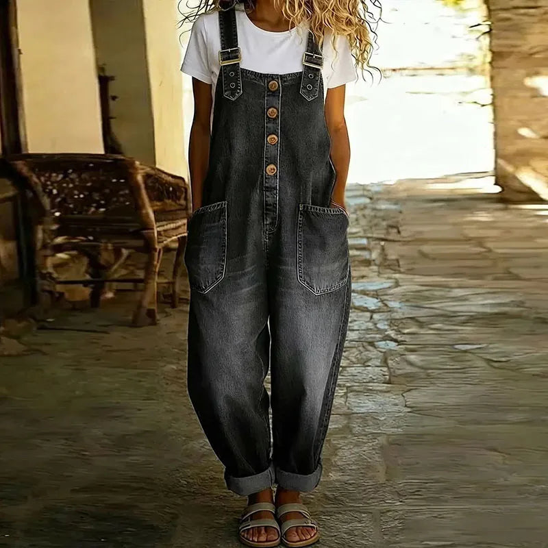 Peto de estilo vaquero vintage con tirantes ajustables
