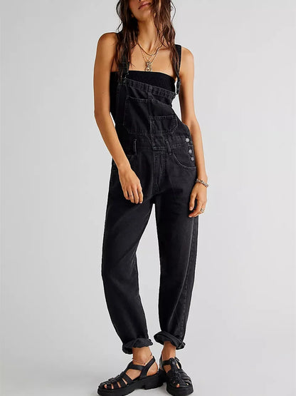 Lorena | Mono clásico de denim con peto