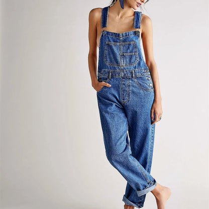 Lorena | Mono clásico de denim con peto
