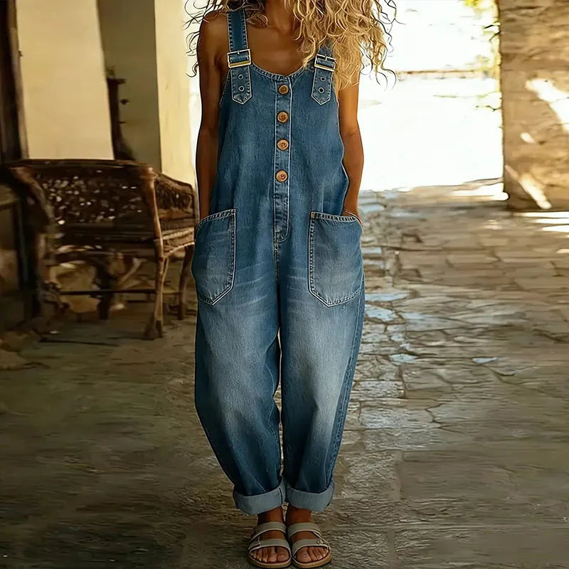 Peto de estilo vaquero vintage con tirantes ajustables