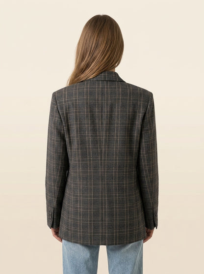 Blazer de Cuadros Gris