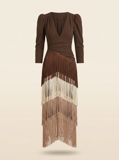 Vestido Flecos Salvia