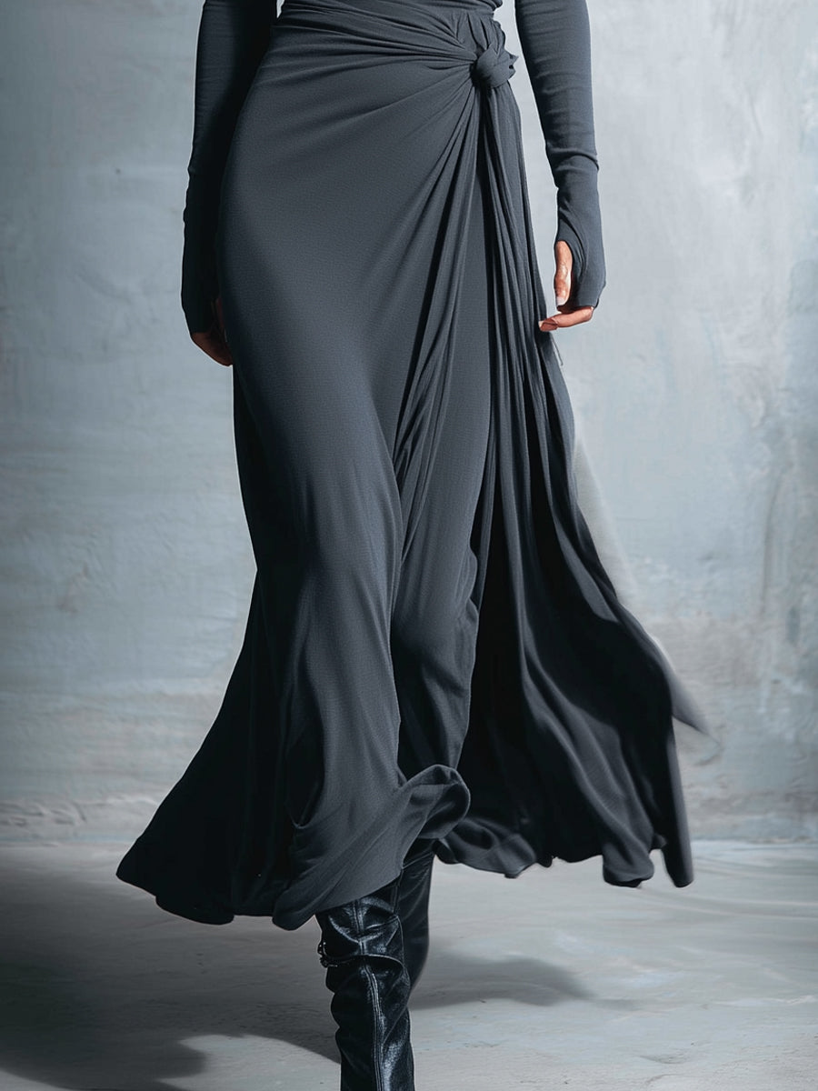 Victoria | Vestido maxi con nudo lateral