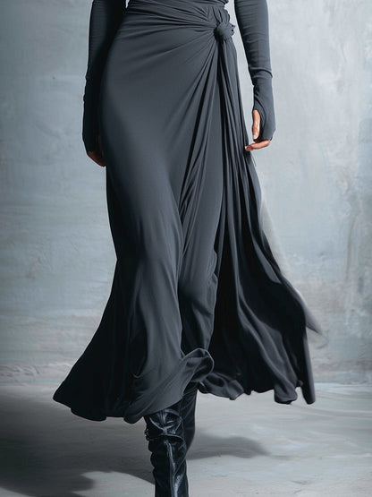 Victoria | Vestido maxi con nudo lateral
