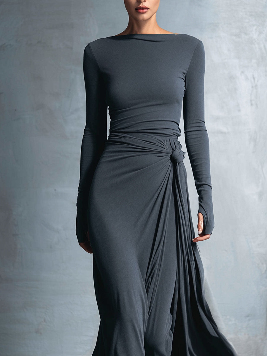 Victoria | Vestido maxi con nudo lateral