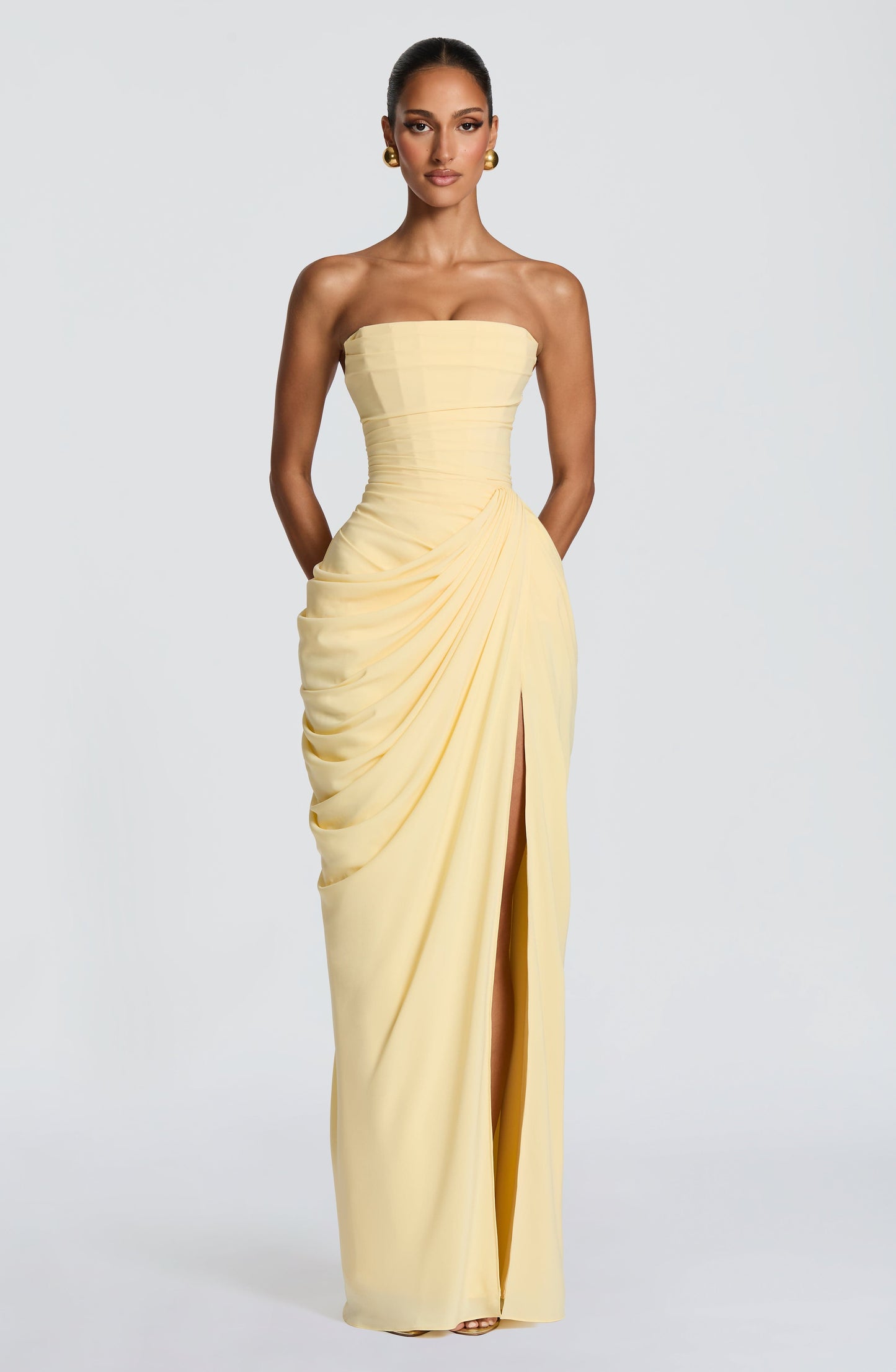 Vestido largo Cyra - Limón