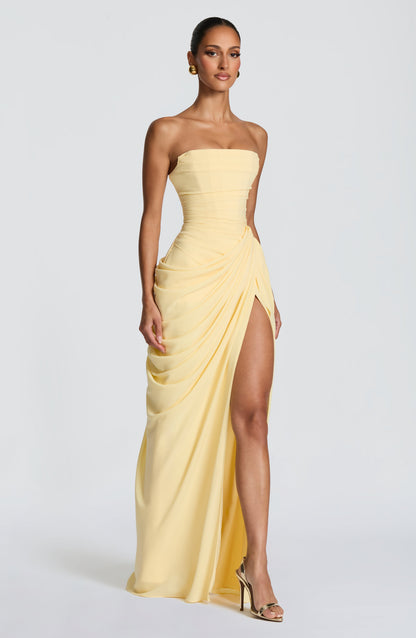 Vestido largo Cyra - Limón