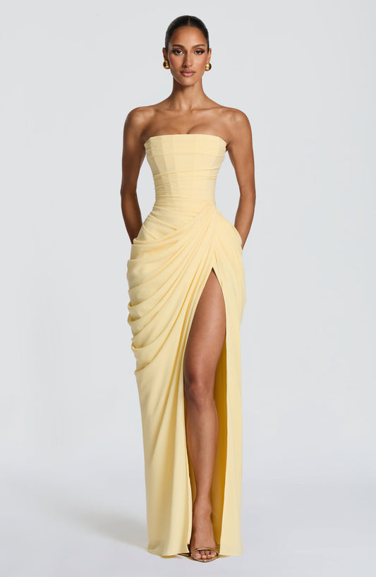 Vestido largo Cyra - Limón