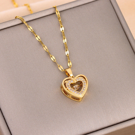 Collar de corazónde doble capa