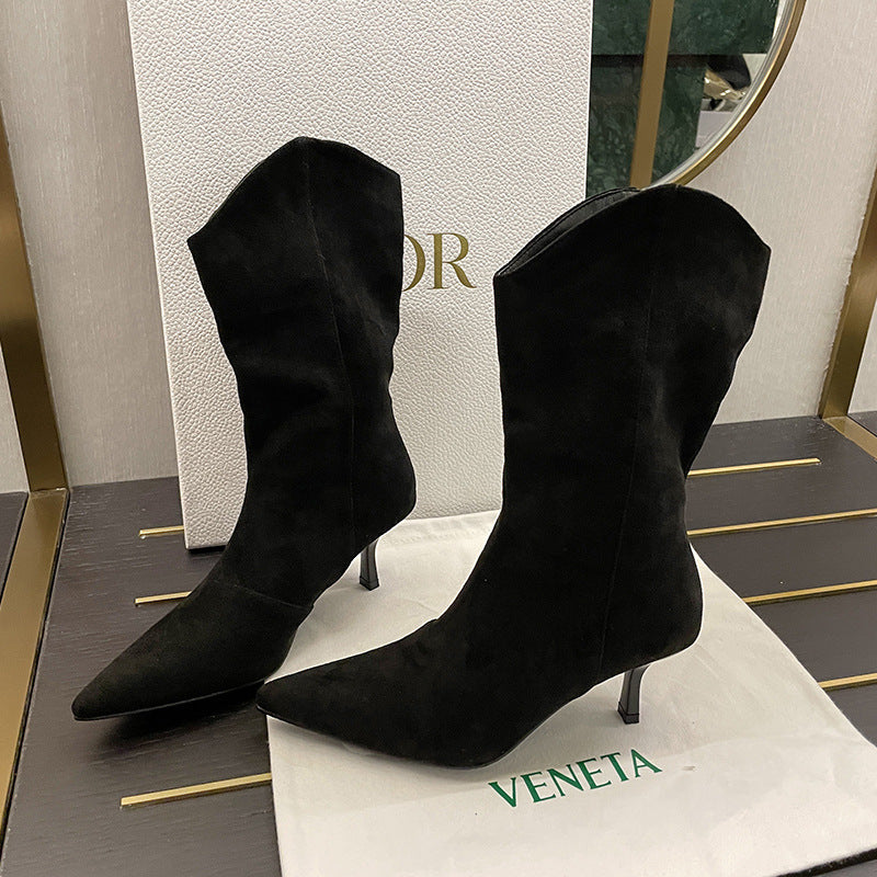 Botas vaqueras retro con punta puntiaguda