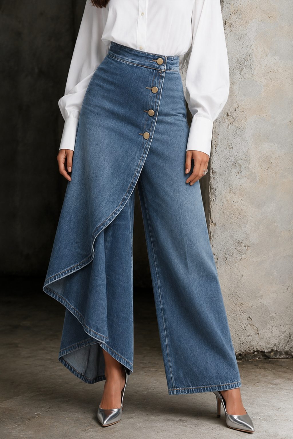 Pantalones vaqueros cruzados