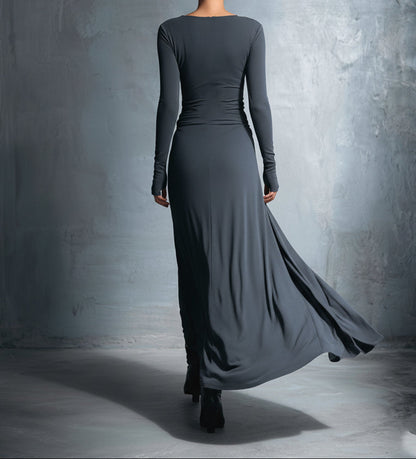 Victoria | Vestido maxi con nudo lateral