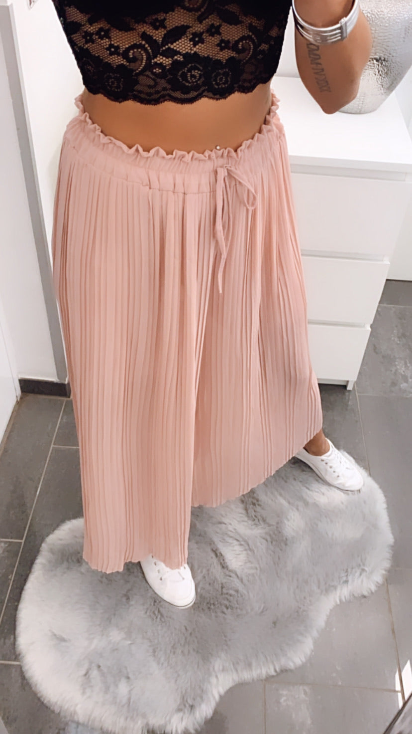 Pantalones plisados rosa