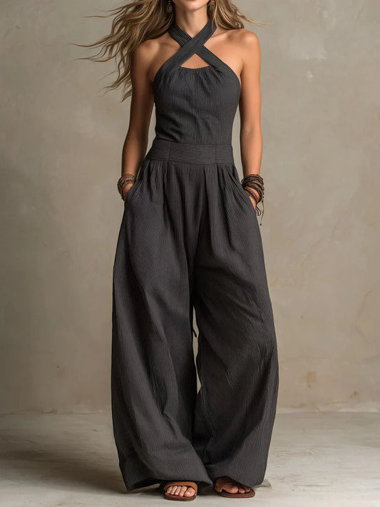 ARIADNA – Mono Elegante Con Escote Cruzado
