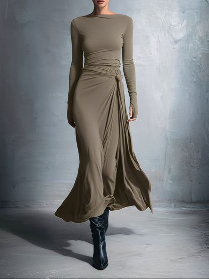 Victoria | Vestido maxi con nudo lateral