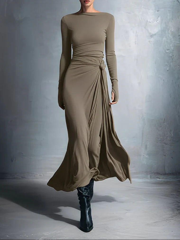 Naiara | Vestido maxi con nudo lateral